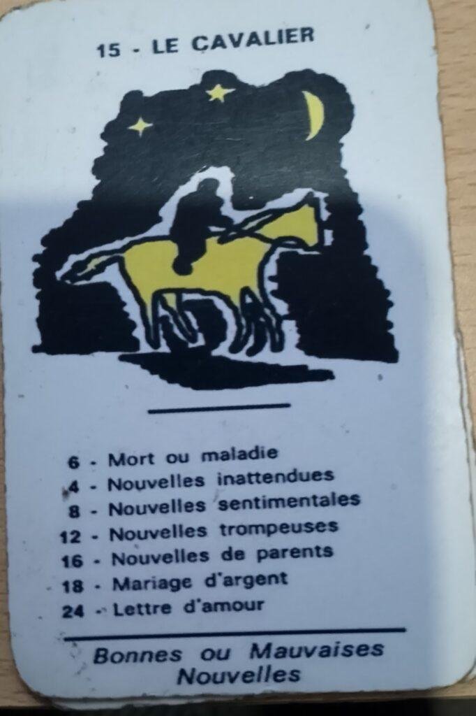 Carte du cavalier dans l'oracle spirite de Mariana