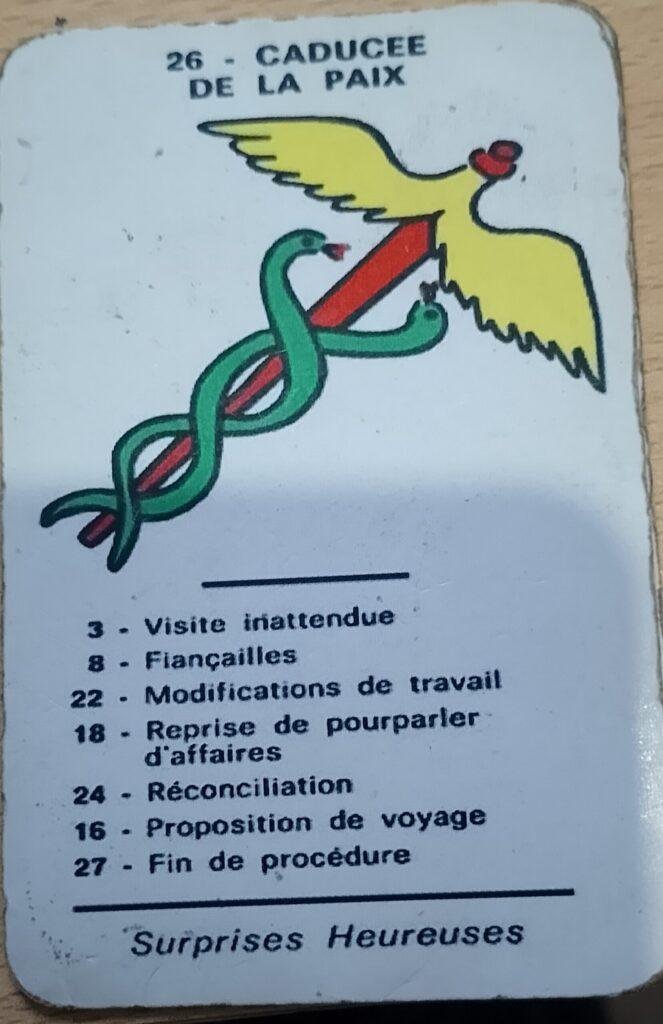 Caducée de la paix carte 26 oracle spirite de mariana