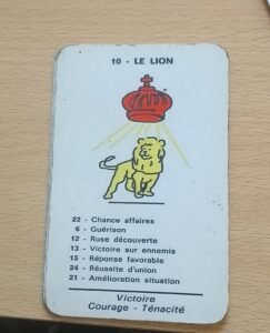 la carte du llion dans l'oracle spirite de Mariana