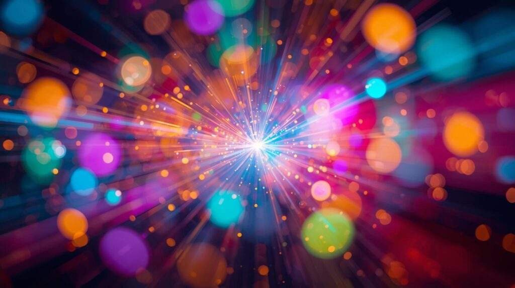 orbes de toutes les couleurs avec flashs